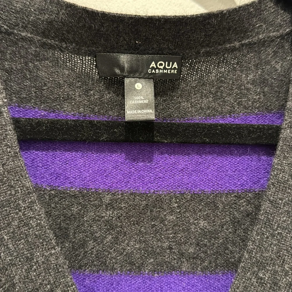 AQUA 100% cashmere cardigan size L - Picture 2 of 4